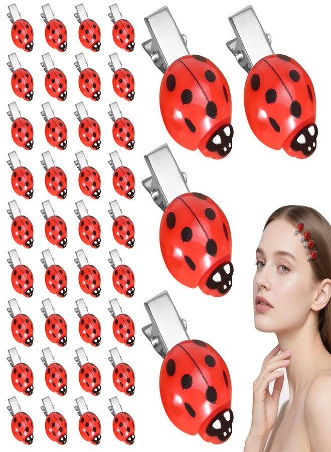 CYUXING 40Pcs Ladybug Hair Clips for Women & Girls, Fun Cute Whimsical Bug Hair Accessories with Metal Grip | Fun Decorative Clips for Daily Use & Cosplay Themed Party & Halloween - Image 1